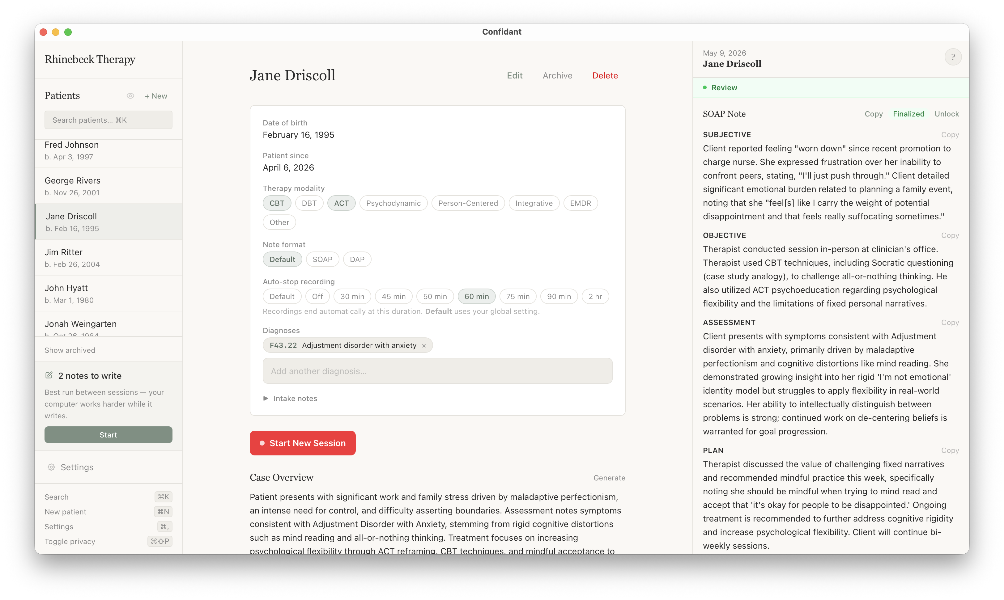 Confidant app