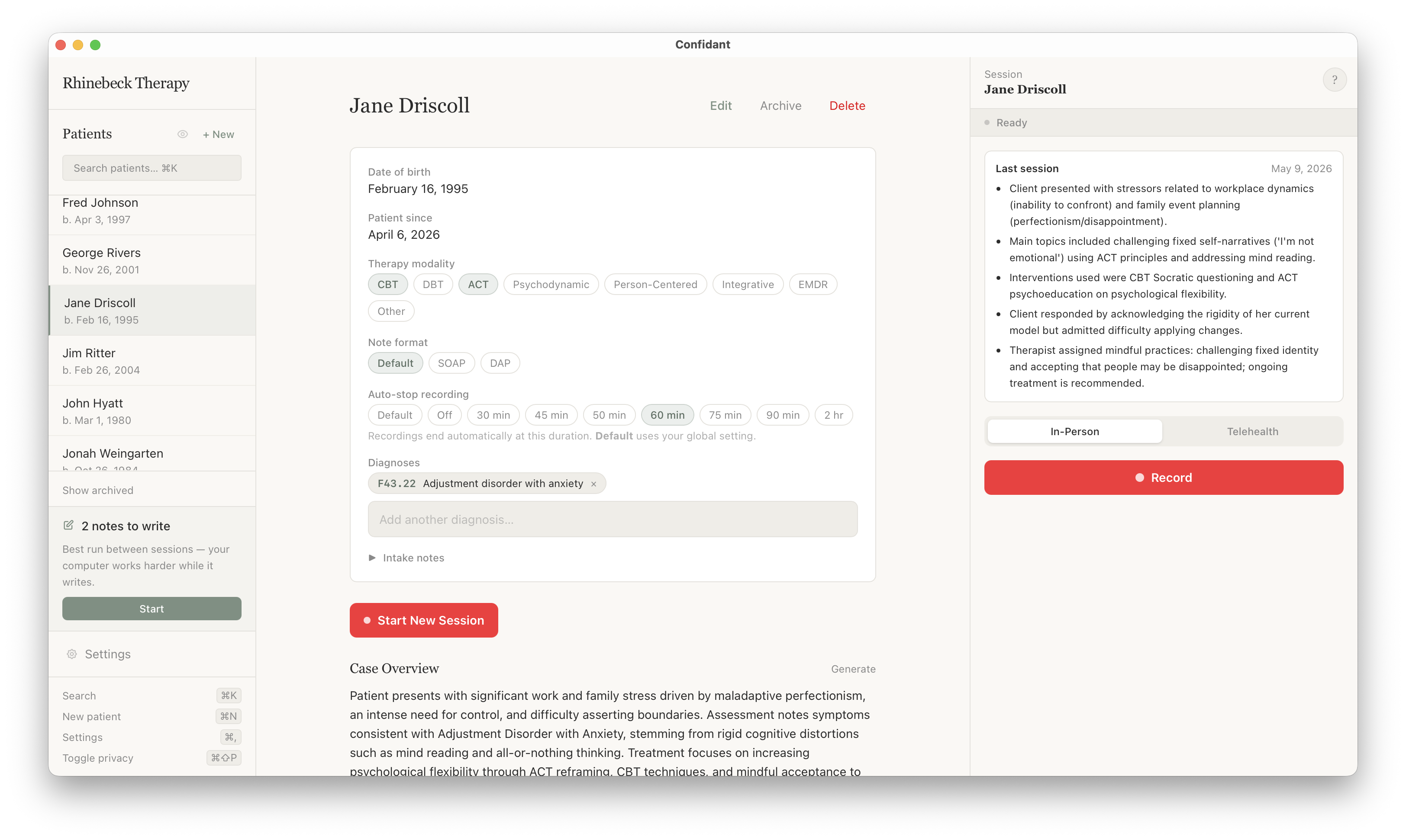 Confidant app